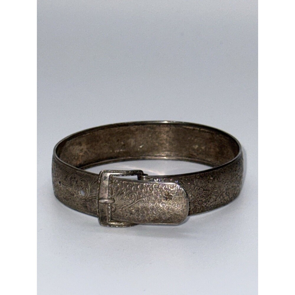 Hayward Sterling Belt Buckle Bracelet Floral 1960's